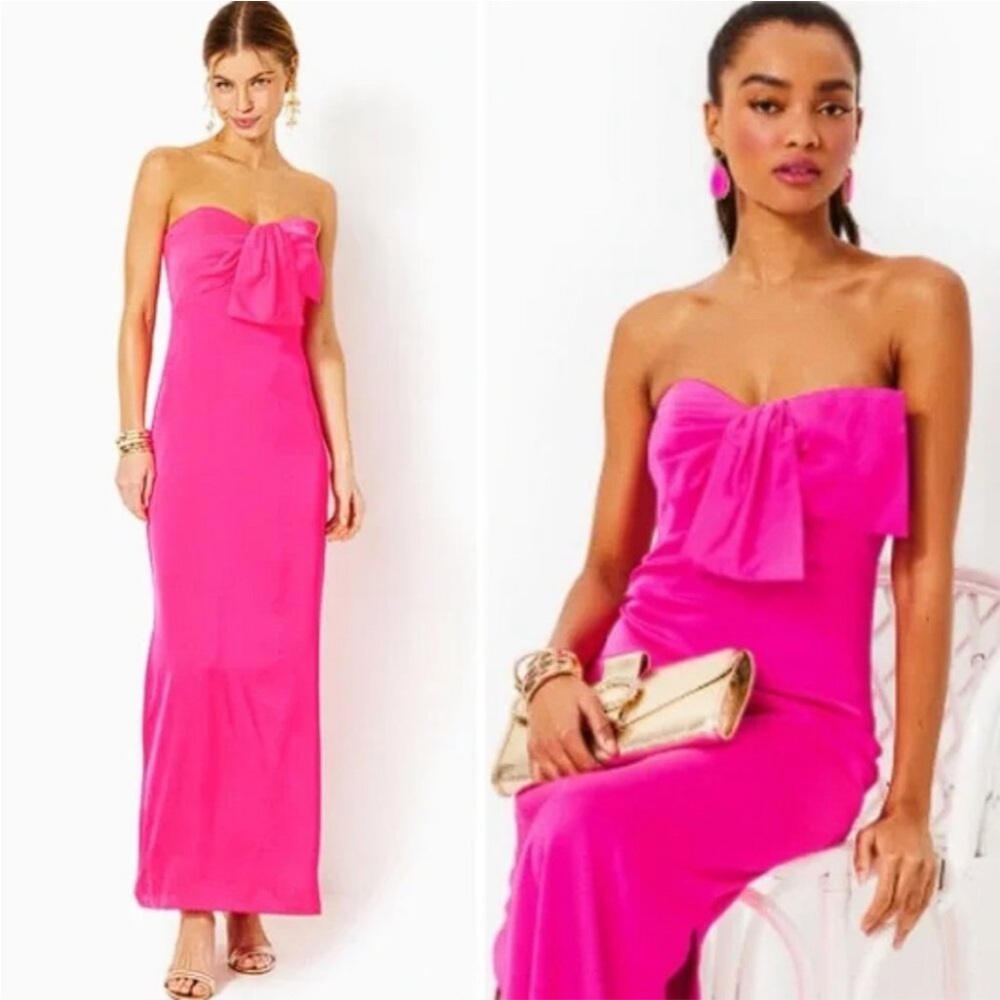 Lilly Pulitzer Pink Strapless Maxi Dress